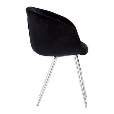 Vogue Dining Chair | Black Velvet Dining Chair with Silver Finish Frame