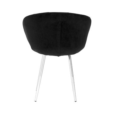 Vogue Dining Chair | Black Velvet Dining Chair with Silver Finish Frame