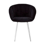 Vogue Dining Chair | Black Velvet Dining Chair with Silver Finish Frame