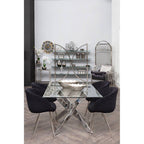 Vogue Dining Chair | Black Velvet Dining Chair with Silver Finish Frame