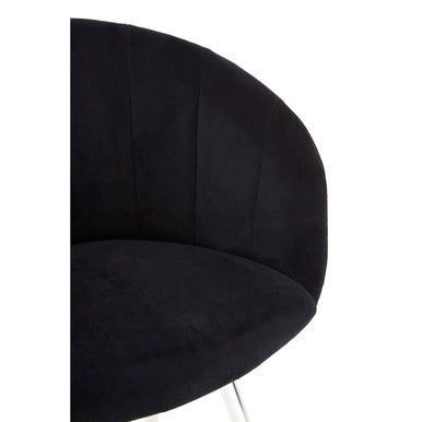 Vogue Dining Chair | Black Velvet Dining Chair with Silver Finish Frame
