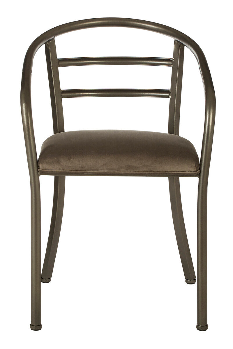 New Foundry Dining Chair | Brown Fabric Curved Dining Chair