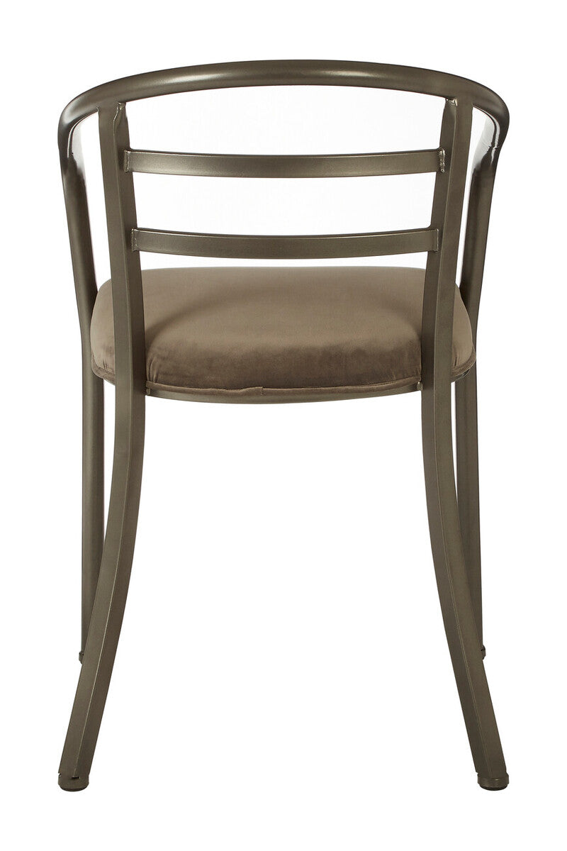 New Foundry Dining Chair | Brown Fabric Curved Dining Chair