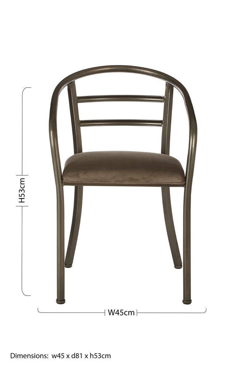 New Foundry Dining Chair | Brown Fabric Curved Dining Chair
