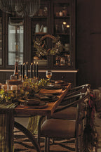 New Foundry Dining Chair | Brown Fabric Curved Dining Chair