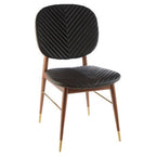 Kenso Dining Chair | Black Leather and Walnut Wood Dining Chair