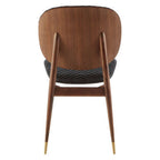 Kenso Dining Chair | Black Leather and Walnut Wood Dining Chair