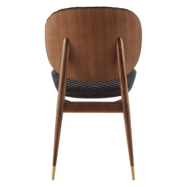Kenso Dining Chair | Black Leather and Walnut Wood Dining Chair
