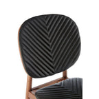 Kenso Dining Chair | Black Leather and Walnut Wood Dining Chair