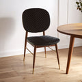 Kenso Dining Chair | Black Leather and Walnut Wood Dining Chair