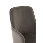 Eliza Dining Chair | Grey Velvet Dining Chair with Silver Finish Legs