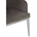 Eliza Dining Chair | Grey Velvet Dining Chair with Silver Finish Legs