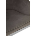 Eliza Dining Chair | Grey Velvet Dining Chair with Silver Finish Legs