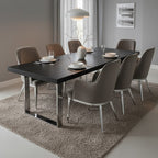 Eliza Dining Chair | Grey Velvet Dining Chair with Silver Finish Legs