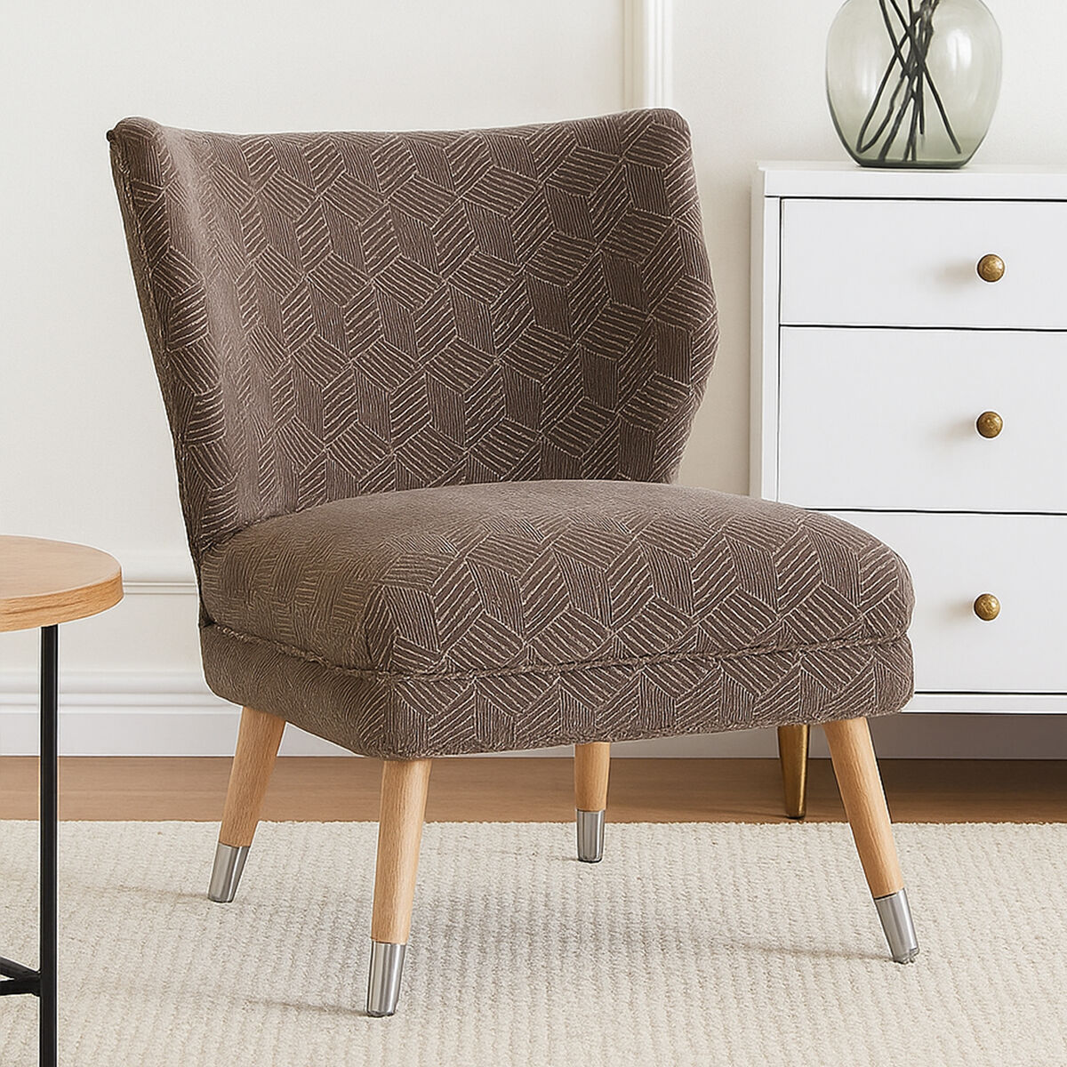 Regents Park Armchair | Grey Chenille Wingback Chair