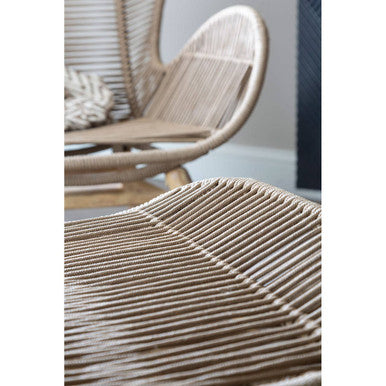 Sisal Lounge Chair & Footstool | Latte Woven Rope Lounge Chair and Footstool Set