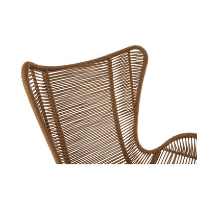 Sisal Lounge Chair & Footstool | Latte Woven Rope Lounge Chair and Footstool Set