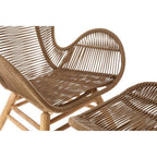 Sisal Lounge Chair & Footstool | Latte Woven Rope Lounge Chair and Footstool Set