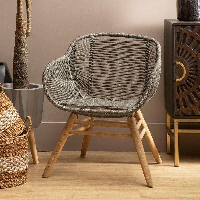 Sisal Armchair | Grey Rope Woven Armchair