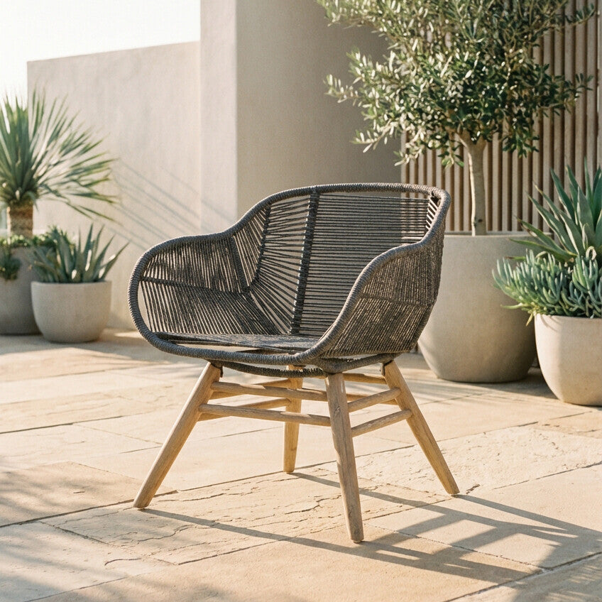 Sisal Armchair | Grey Rope Woven Armchair