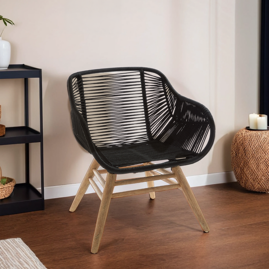 Sisal Armchair | Black Rope Woven Armchair