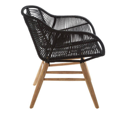 Sisal Armchair | Black Rope Woven Armchair