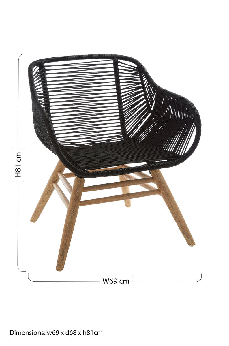 Sisal Armchair | Black Rope Woven Armchair