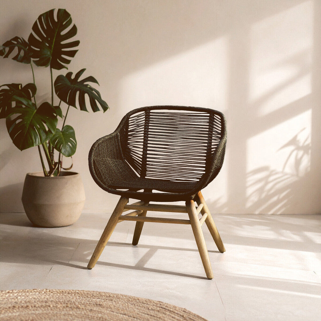 Sisal Armchair | Black Rope Woven Armchair
