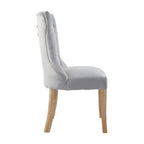Kensington Townhouse Dining Chair | Grey Velvet Button Tufted Dining Chair