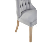 Kensington Townhouse Dining Chair | Grey Velvet Button Tufted Dining Chair