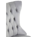 Kensington Townhouse Dining Chair | Grey Velvet Button Tufted Dining Chair