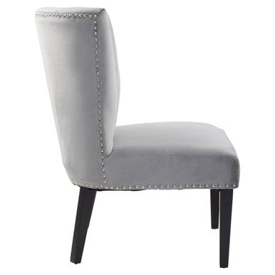 Kensington Townhouse Grey Velvet Wing Back Dining Chair