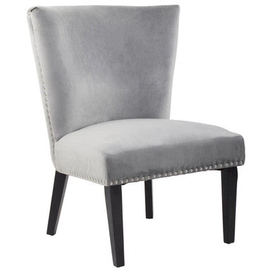 Kensington Townhouse Grey Velvet Wing Back Dining Chair