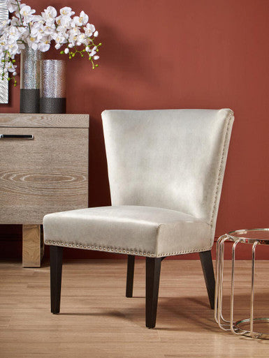 Kensington Townhouse Grey Velvet Wing Back Dining Chair