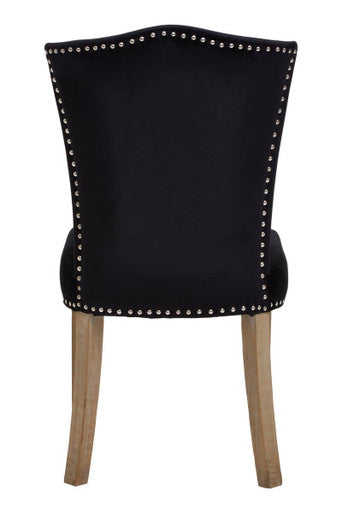 Kensington Townhouse Dining Chair | Black Velvet Curved Back Dining Chair