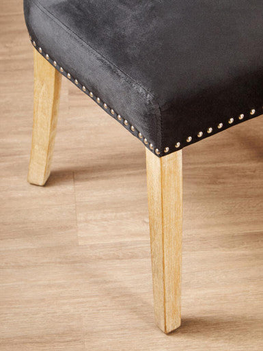 Kensington Townhouse Dining Chair | Black Velvet Curved Back Dining Chair