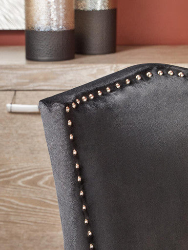 Kensington Townhouse Dining Chair | Black Velvet Curved Back Dining Chair