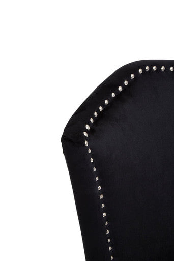 Kensington Townhouse Dining Chair | Black Velvet Curved Back Dining Chair