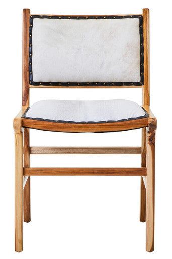 Kendari Dining Chair | Natural Leather and Teak Wood Dining Chair