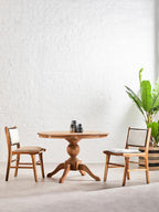 Kendari Dining Chair | Natural Leather and Teak Wood Dining Chair