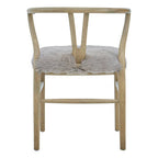 Hazel Dining Chair | Natural Oak Wood and Grey Fur Dining Chair