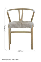 Hazel Dining Chair | Natural Oak Wood and Grey Fur Dining Chair