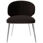 Piermount Dining Chair | Black Velvet Dining Chair with Silver Finish Legs