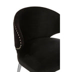 Piermount Dining Chair | Black Velvet Dining Chair with Silver Finish Legs