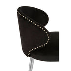 Piermount Dining Chair | Black Velvet Dining Chair with Silver Finish Legs