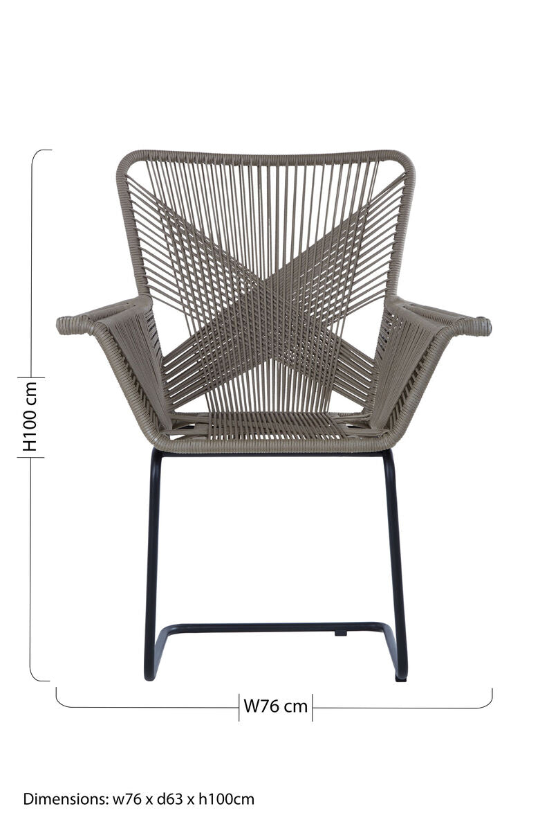 Manado Accent Chair | Grey Rattan Effect Woven Chair