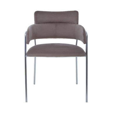 Tamzin Mink Velvet Dining Chair with Chrome Finish Frame