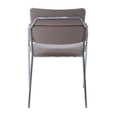Tamzin Mink Velvet Dining Chair with Chrome Finish Frame