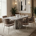 Tamzin Mink Velvet Dining Chair with Chrome Finish Frame