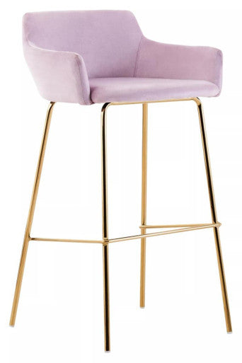 Tamzin Bar Chair | Pink Velvet Low Back Bar Chair